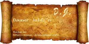 Dauner Jolán névjegykártya
